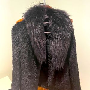 Real mink knitted cardigan